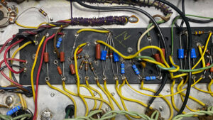 Bassman 1973 - phase inverter and output section, mid-work (some of the eyelets haven't been soldered yet)